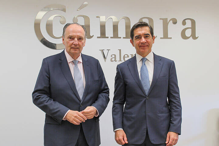 Fotonoticia: José Vicente Morata es reunix en Cambra València amb el president de BBVA, Carlos Torres Vila